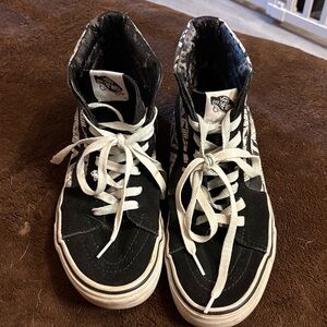 Vans Black and White High-Top Sneakers
